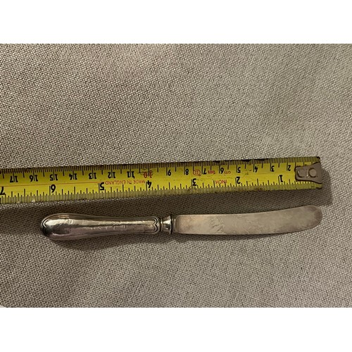 899 - Silver handled butter knife, hallmarked