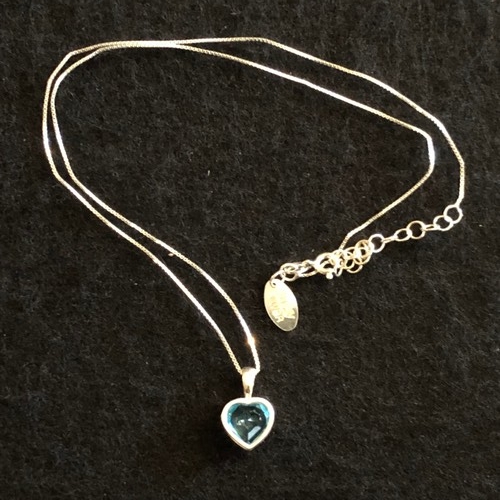 4 - Blue top has heart pendant on silver 925 chain