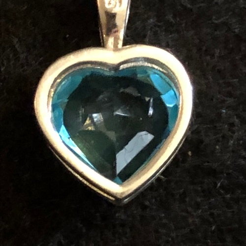 4 - Blue top has heart pendant on silver 925 chain