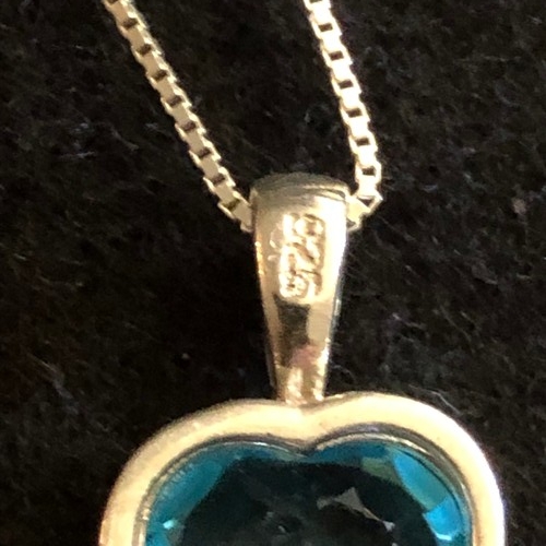 4 - Blue top has heart pendant on silver 925 chain