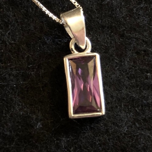 5 - Amethyst pendant on silver chain 925