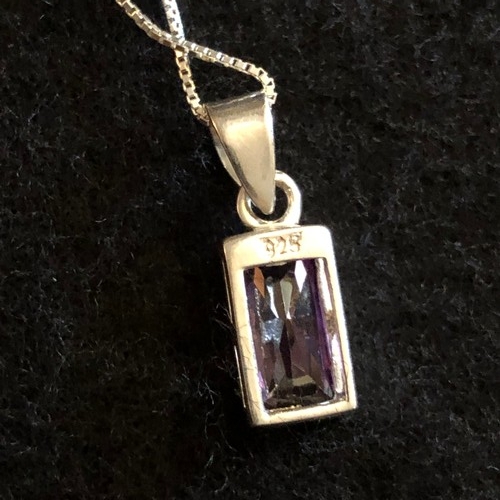 5 - Amethyst pendant on silver chain 925