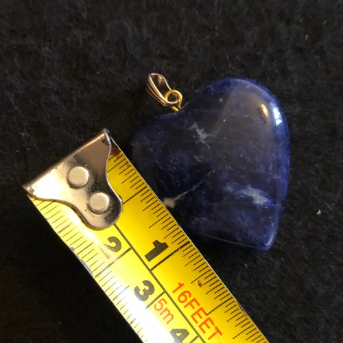 12 - a blue sodalite heart shape gemstone pendant