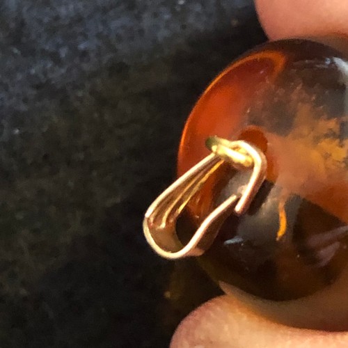 13 - a amber resin pendant with wasp trapped inside