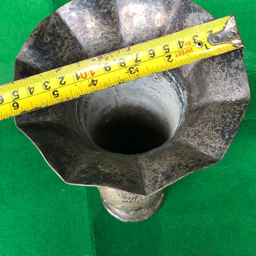 221 - Silver plated on brass. Indian engraved vase