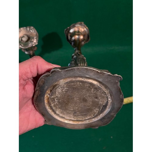 222 - Pair of Art Nouveau silver plated copper candlesticks