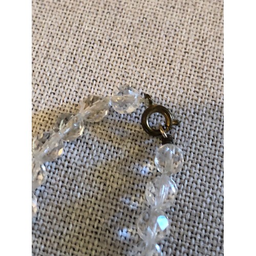 300 - Bead necklace with clear faceted stones