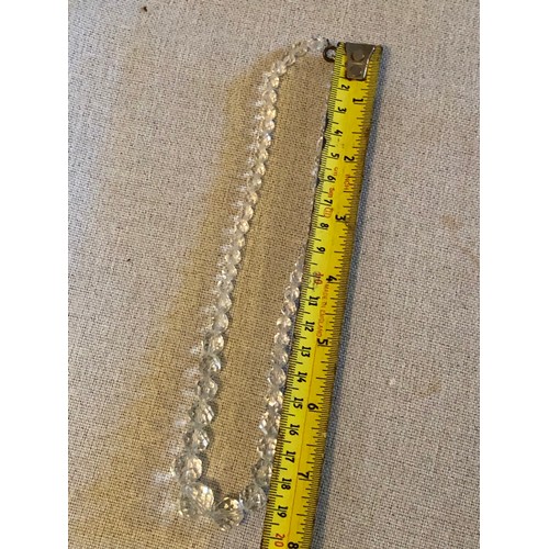 300 - Bead necklace with clear faceted stones