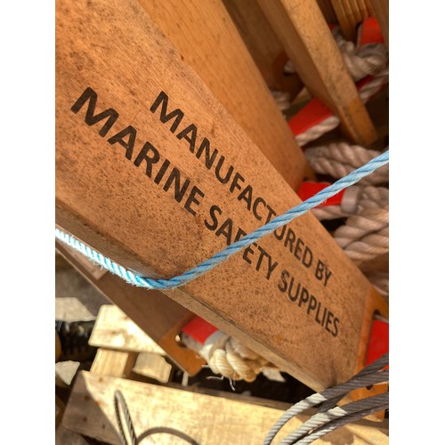 15m Ships embarkation rope ladder FSC hardwood. Unused