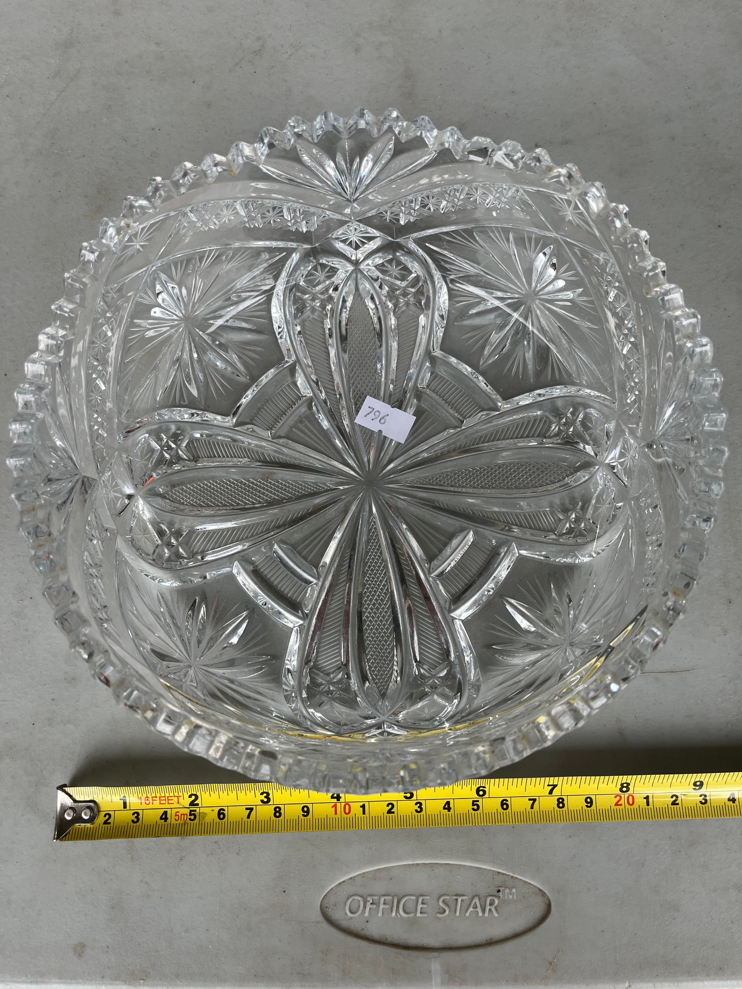 American brilliant cut glass fruit bowl. 2 chipped teeth on rim