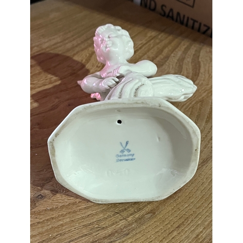 16 - Dresden porcelain cherub figurine
