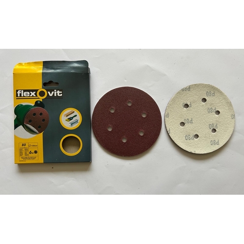 37 - 1 box of 80 grit orbital ventilated sanding discs. Diameter 150mm. The box contains 20 packs and eac... 