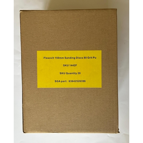 40 - 1 box of 80 grit orbital ventilated sanding discs. Diameter 150mm. The box contains 20 packs and eac... 