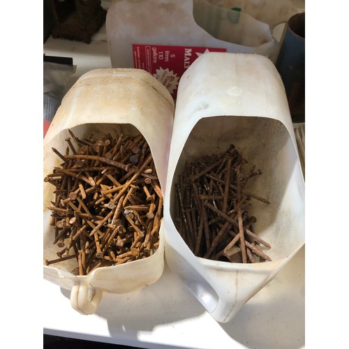 71 - 2No. pots of old nails
