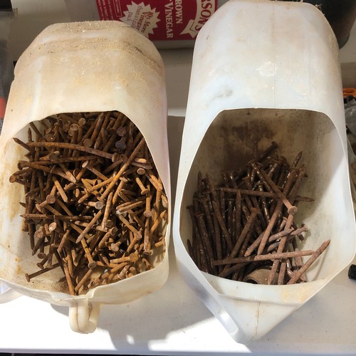 71 - 2No. pots of old nails