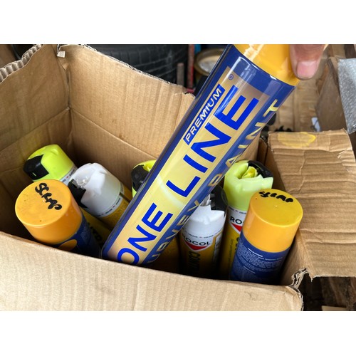 138 - 8 tins of Rocol Road marker spray paint all new and full up in various colours