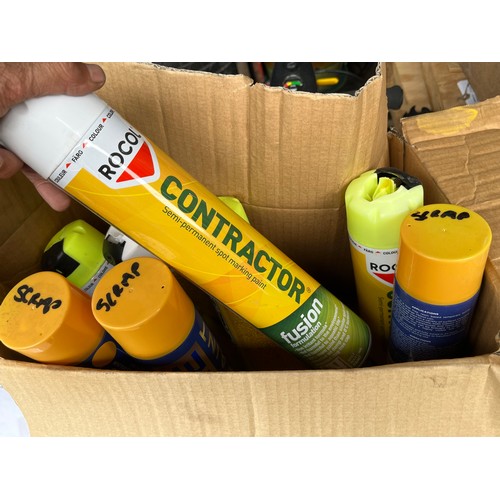 138 - 8 tins of Rocol Road marker spray paint all new and full up in various colours