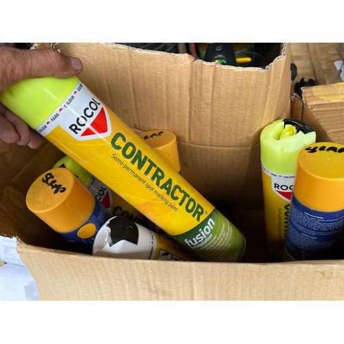 138 - 8 tins of Rocol Road marker spray paint all new and full up in various colours