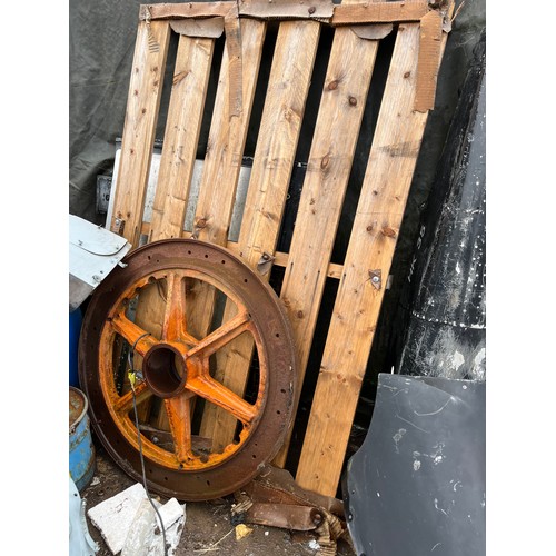 159 - Pair of cast iron wheels