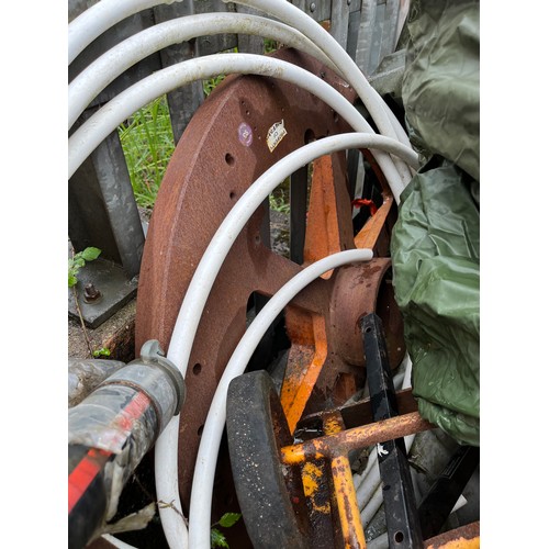 159 - Pair of cast iron wheels