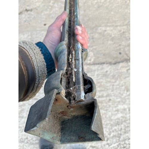 185 - Architectural antique copper covered corner column