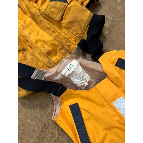 218 - XM Breathable sailing waterproof suit. Choice of sizes S & M available. TH5000 in yellow and navy bl... 