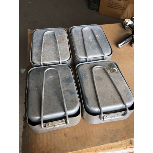 245 - MOD - 4 sets of Aluminium Mess tins.