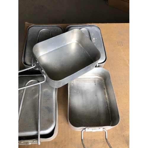 245 - MOD - 4 sets of Aluminium Mess tins.