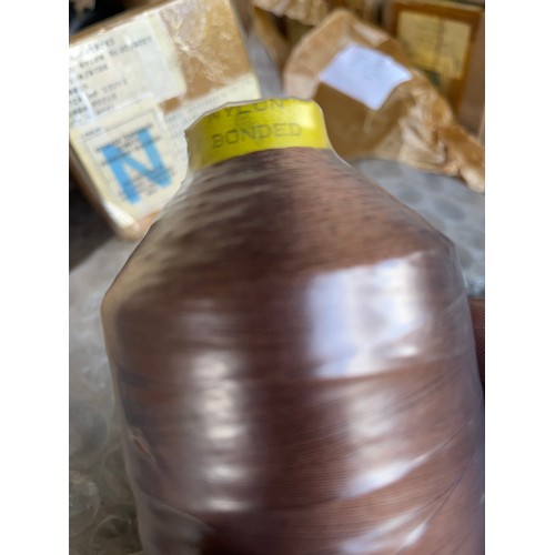 302 - MOD - 5No. 1500m reels of industrial bonded brown nylon