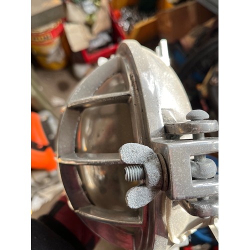 303 - MOD - Antique aluminium Bulk head / overhead light off a ship that was broken for scrap in India