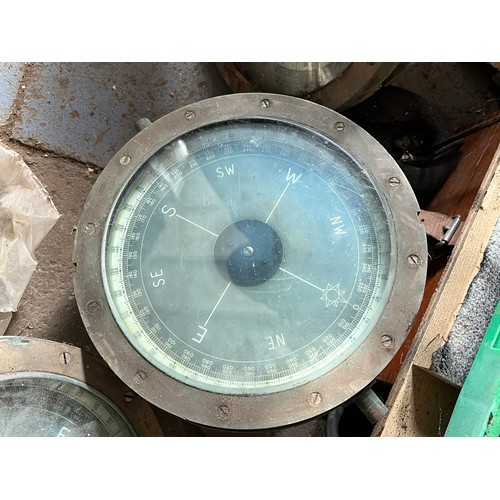 316 - MOD - Antique brass compass repeater unit.