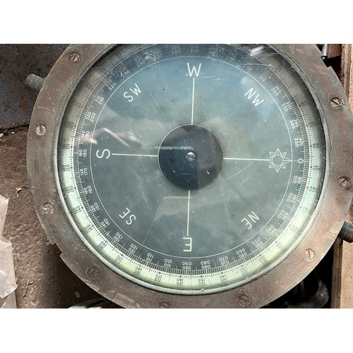 316 - MOD - Antique brass compass repeater unit.