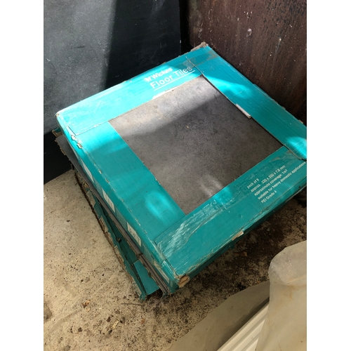 442 - 3 packs of 9 square Wickes floor tiles. Each 30 cm x 30 cm x 7.8 mm. Anthracite in colour