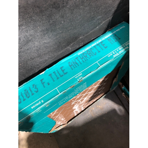 442 - 3 packs of 9 square Wickes floor tiles. Each 30 cm x 30 cm x 7.8 mm. Anthracite in colour