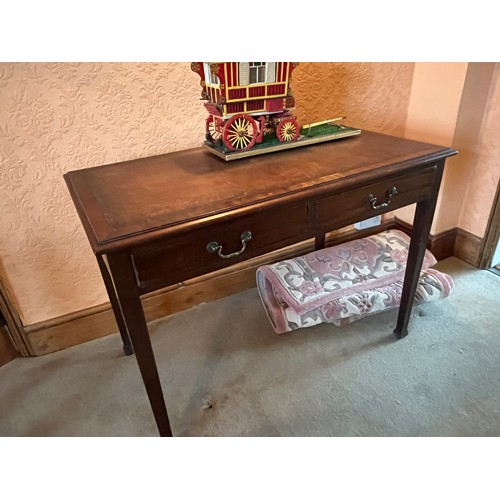 515 - Hall table with leather inlaid top and dovetailed drawers