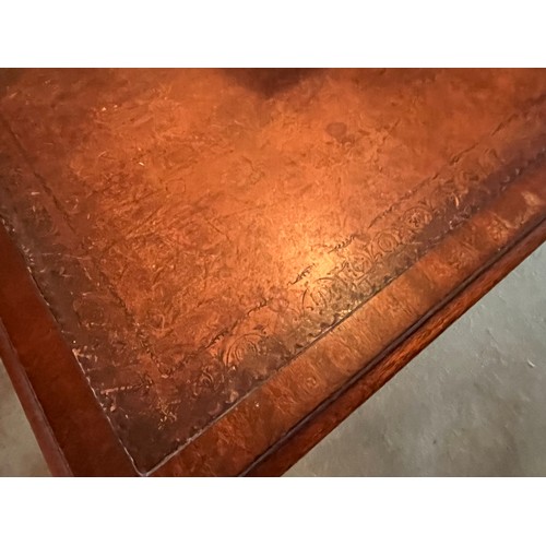 515 - Hall table with leather inlaid top and dovetailed drawers