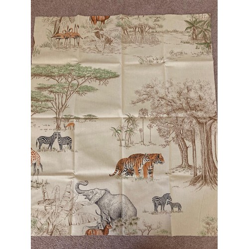 533 - Curtains with Walnut poles in a Safari theme. Includes curtains 114
