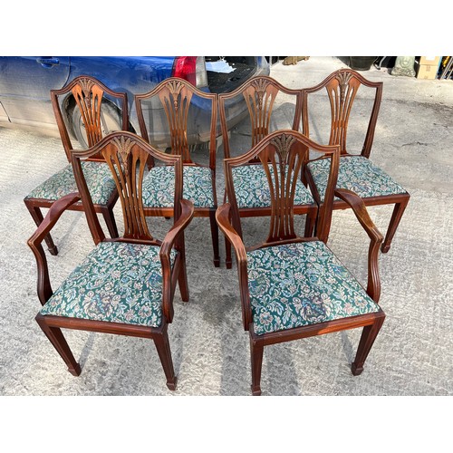 540 - Set of 6 Woodstock Reproductions dining chairs including carvers