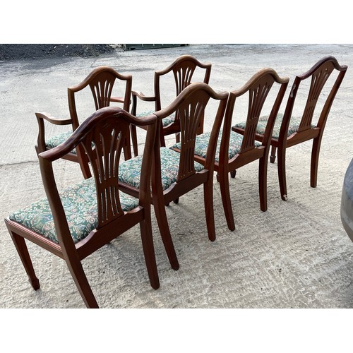 540 - Set of 6 Woodstock Reproductions dining chairs including carvers