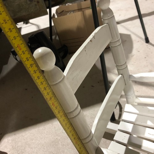 553 - Childs wooden rocking chair painted white.