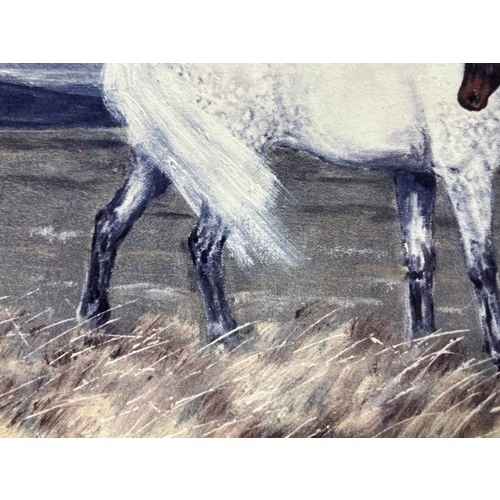 637 - Print of horses signed Kenneth Ansell