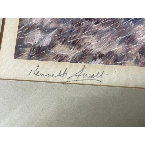 637 - Print of horses signed Kenneth Ansell