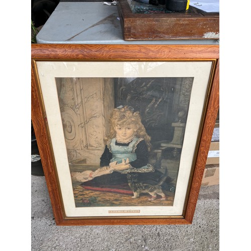 648 - Old 'Pus in boots' framed print