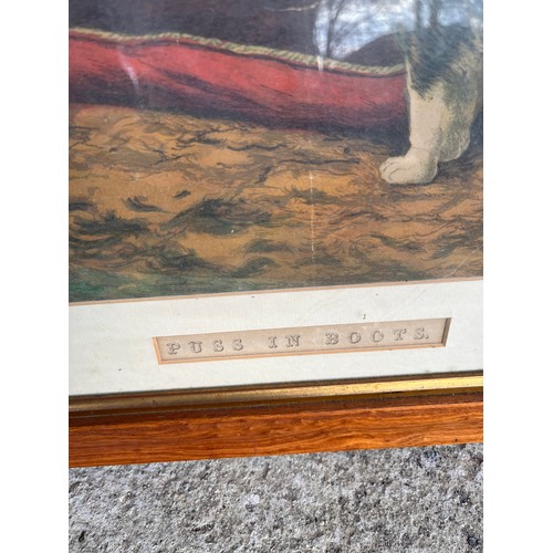 648 - Old 'Pus in boots' framed print
