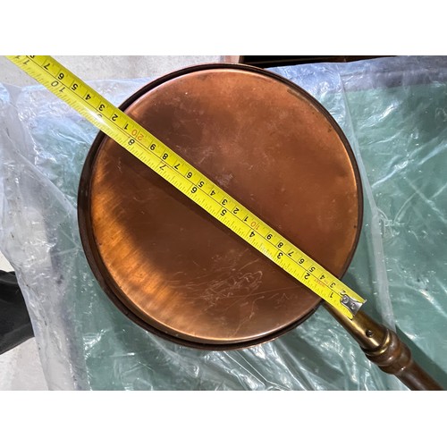 656 - Antique copper Victorian bed warming pan