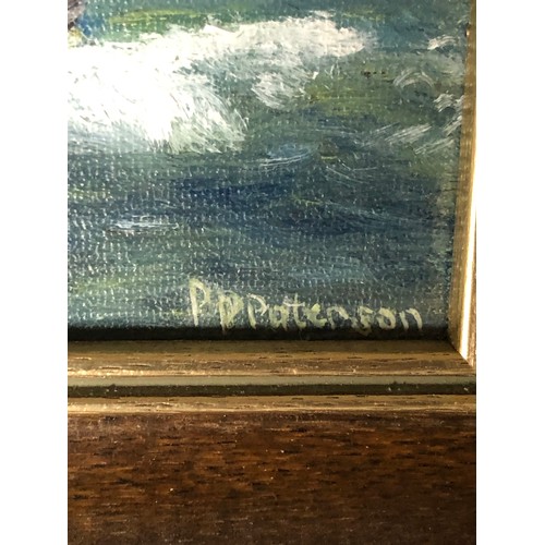 677 - Oil on board of an Arabic boat in full sail by Mrs P P Paterson. Signed