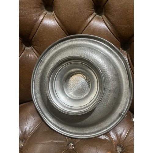 729 - Pewter tray with handle 500g