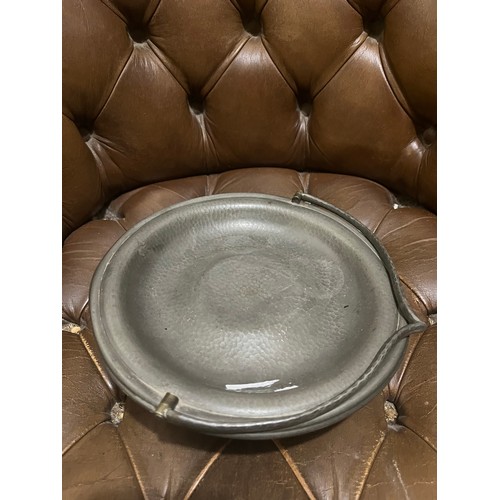 729 - Pewter tray with handle 500g