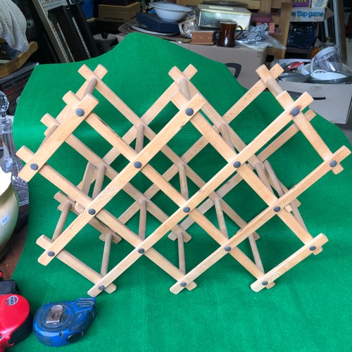 764 - Folding beechwood Wine rack.