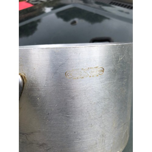 769 - Crown Merton. Large Aluminium and Bakelite handled saucepan with lid.